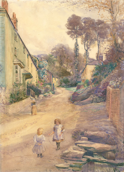 Marcus Holmes 1905 Watercolour, A Game Of Jump Rope