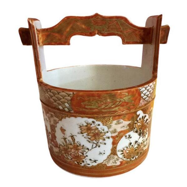 Meji Period Porcelain Kutani Basket