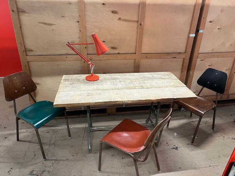 Industrial Desk / Table   Original With Reclaimed Top