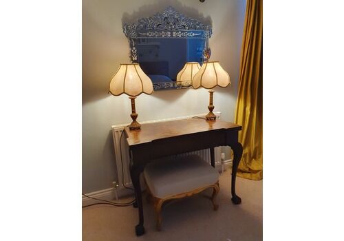 Pair Of Wooden Gilt Early 20th Century Lamps