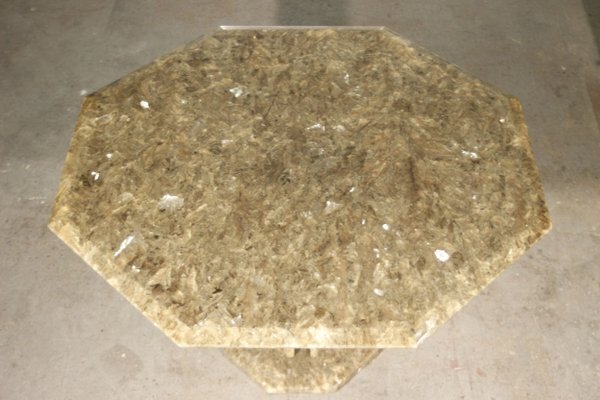 Regency Style Italian Octagonal Textured Resin And Quartz Dining Table, 1970s photo furniture