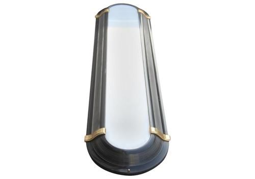 Ovoid Big Sconce Art Decò Style Black Gold White Metal Lacquered Plexiglass 1970