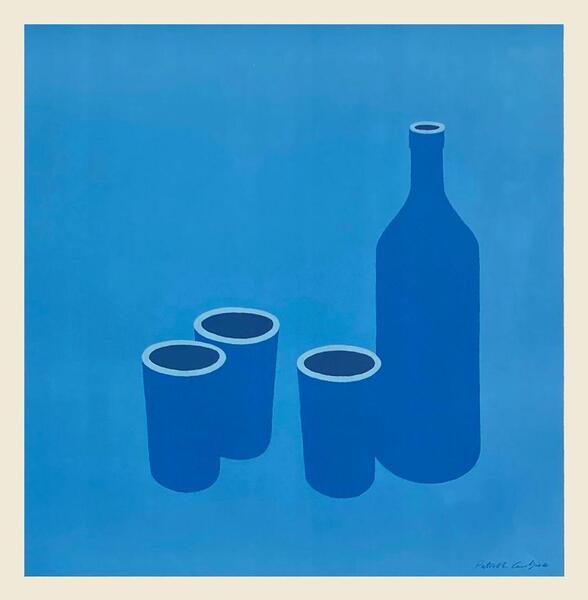 1966 After Patrick Caulfield Bottle And Cups Still Life Screen Print Poster