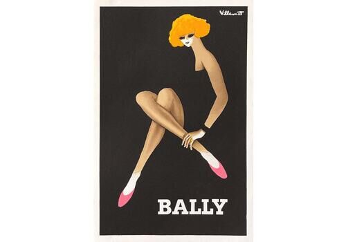 1982 Bernard Villemot Bally Lithograph Poster