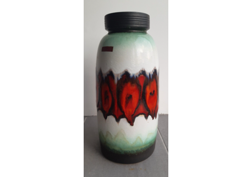 Vibrant Retro Vase Scheurich 553 38 Mid Century W. German Pottery Fat Lava 39cm