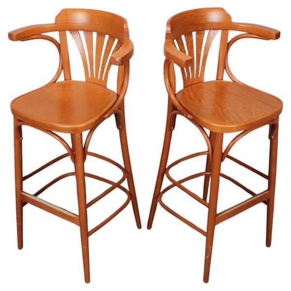 Set Of 2 Vintage Bar Stools By Ton, 1980