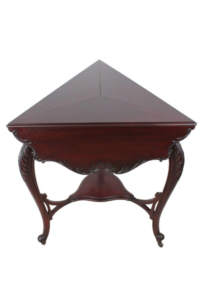 Antique Victorian Drop Leaf Corner Table photo furniture