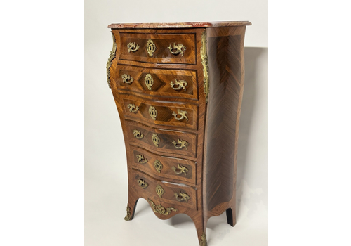 Tallboy Chest Of Drawers With Marble Top Louis XV Rosewood