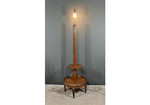 Important Marquetry Floor Lamp, Transition Louis XV Louis XVI Style – 1st Part Of The 20th Century