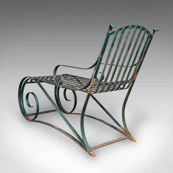Antique Garden Lounger Set English Outdoor Rocker Steamer Chair Edwardian photo 3950.0