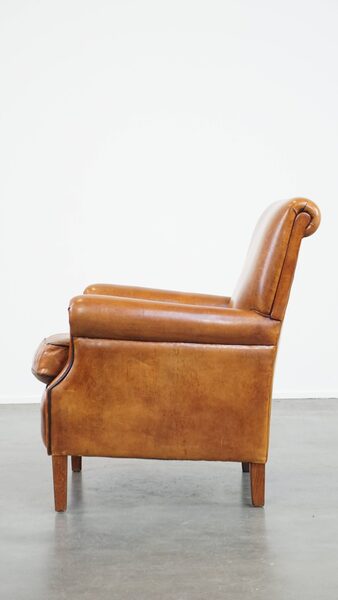 Comfortable, Neat Sheepskin Armchair, Neatly Finished With Black Piping And In Good Condition photo 938.0