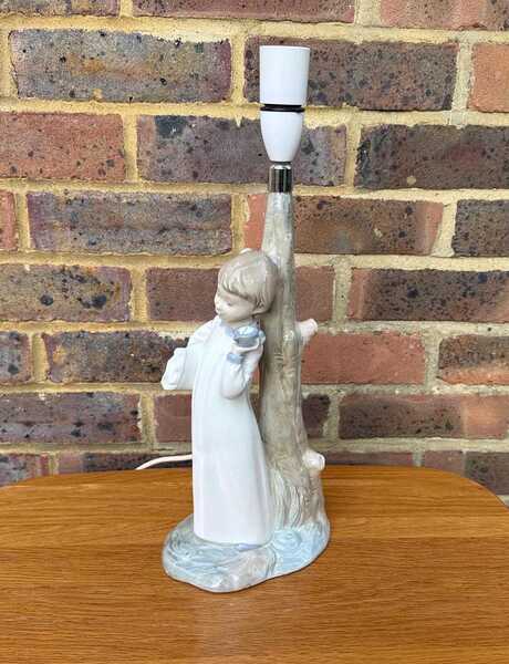 Vintage Lladro Bedtime Table Lamp   Nursery, Child's Room, Bedroom Table Lamp Of Sleeping Boy, Going To Bed, Working, Vgc