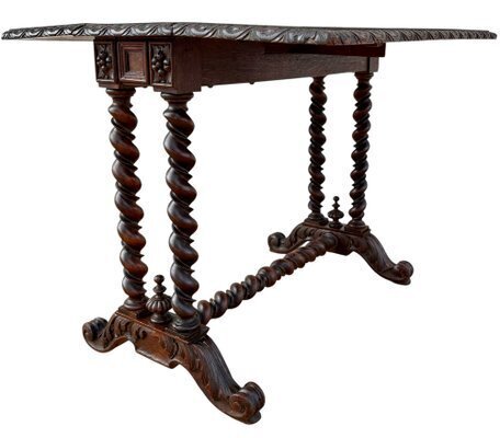 Folding Center Table In Walnut, 1890s