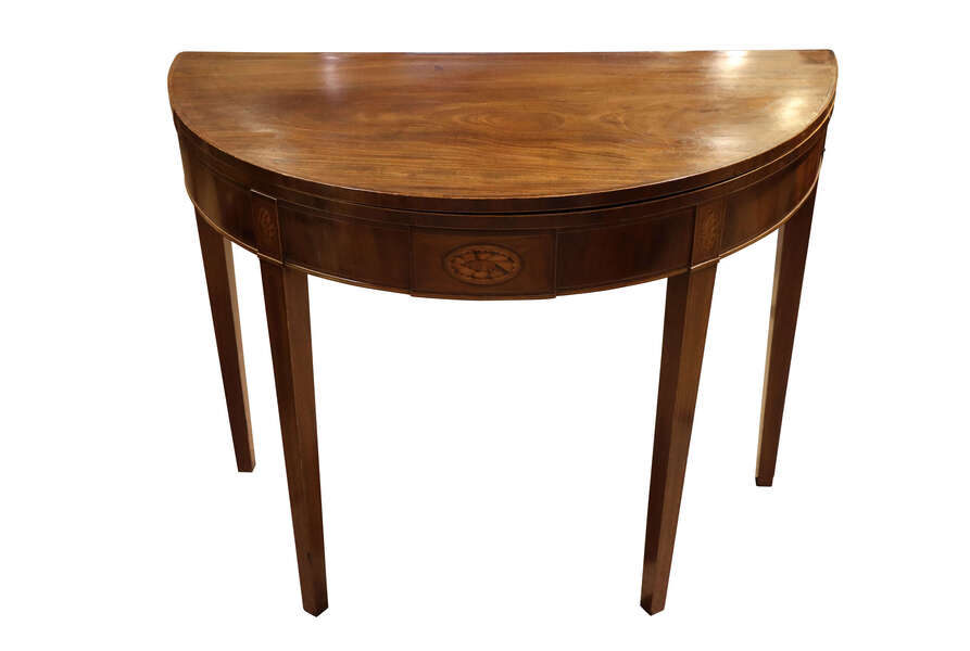 George III Mahogany Demi Lune Tea Table