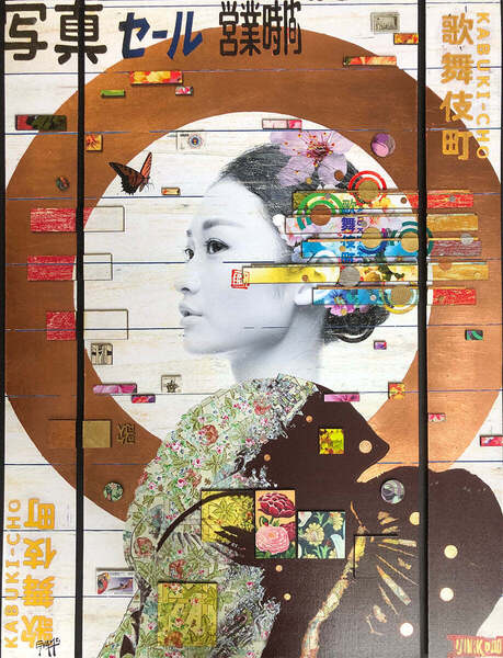 Gareth Tristan Evans, Porcelain Byobu In Layers In Champagne Gold Leaf