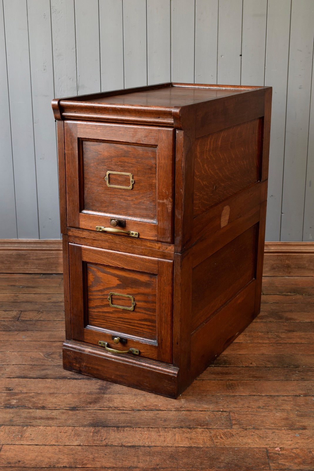 Vintage Drawer Stacking Oak Filing Cabinet W Insert Rails For A4