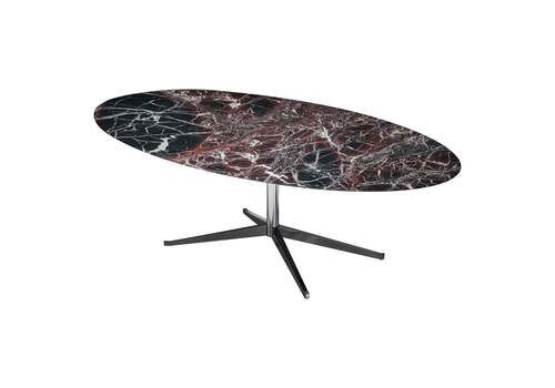 Oval Burgundy Marble Dining Table By Florence Knoll, United States, 1960s