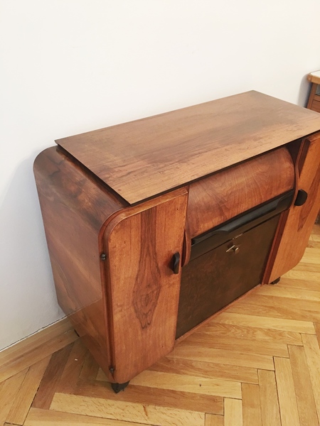 Record Player Cabinet By Jindrich Halabala For Up Zavody, 1930s photo Furniture
