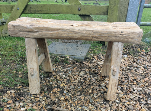 Rustic Reclaimed Vintage Elm Table/ Stool ( Medium Valentino Delivery Available