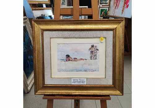 Walter Piacesi Watercolor, 22 X 31 Cm