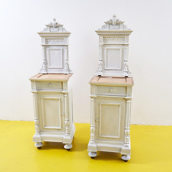 Pair Of White Bedside Tables From The Early 1900s