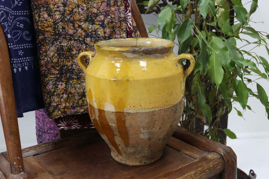 Early 19th Century Yellow French Confit Pot (1)