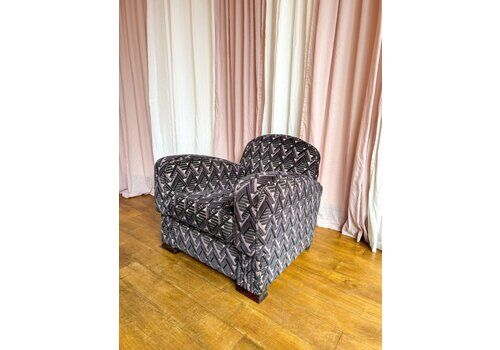 British Art Deco Geometric Lounge Chair