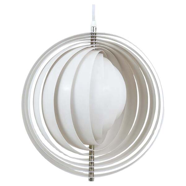 Verner Panton White Moon Lamp Visor Lamp, Op Art, Louis Poulsen, Denmark, 1960s