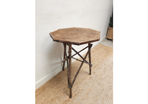 Vintage Tiger Bamboo Plant Stand Mid Century Retro Side Table Rattan Delivery