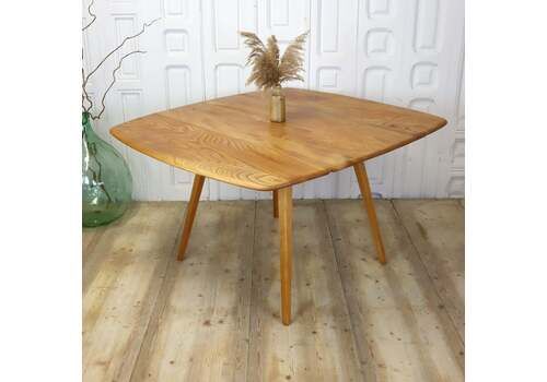 Vintage Ercol Model 492 Drop Leaf Square Dining Table 0103i