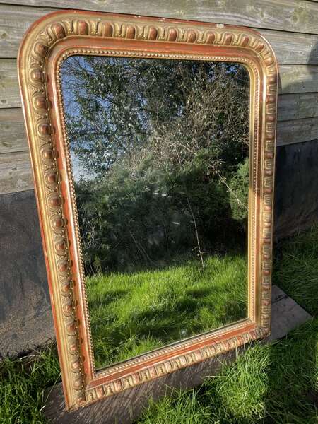 19th Century Gilded Arched Topped Mirorr 43x30.5