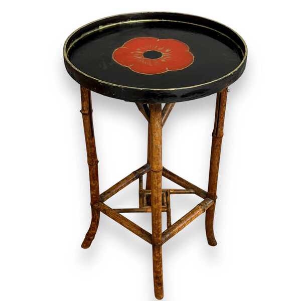 Antique Bamboo Aesthetic Movement Side Table Occasional Table Poppy Design