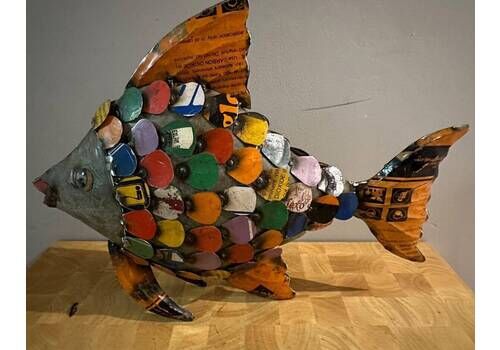 Unique Handmade Recycled Tin Can Fish Sculpture