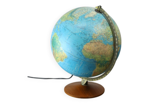 Vintage Danish Illuminated Glass Globe, 90s