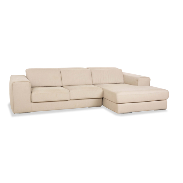 Alberta Summer Fabric Corner Sofa Beige Cream Recamiere Right Manual Function