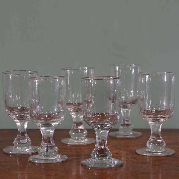Six 19th Century Tavern Glass Rummers