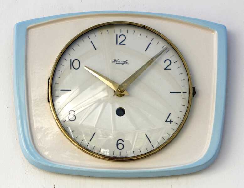 Vintage Kienzle Wall Clock   25cm Ceramic Retro Style Mid Century Style Antique Blue Clock Gift Off The Wall Clocks