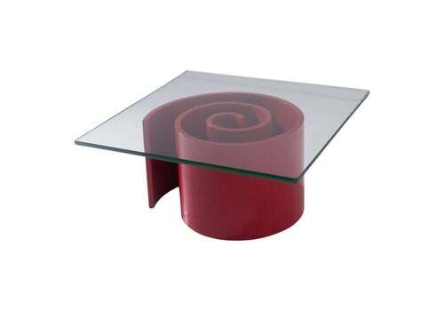 Vladimir Kagan Coffee Table With Crystal Shelf, Mod Snail