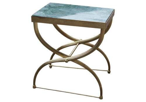 Shaped Brass And Marble Coffee Table Green Italy 1950 Style Paolo Buffa