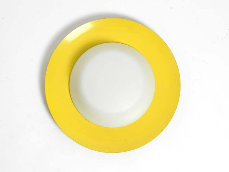 50s Wall Or Ceiling Lamp Made Of Glass With Metal Reflector From Kaiser Leuchten