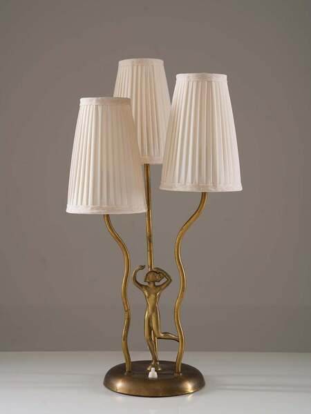 Swedish Art Deco Table Lamp In Brass photo furniture
