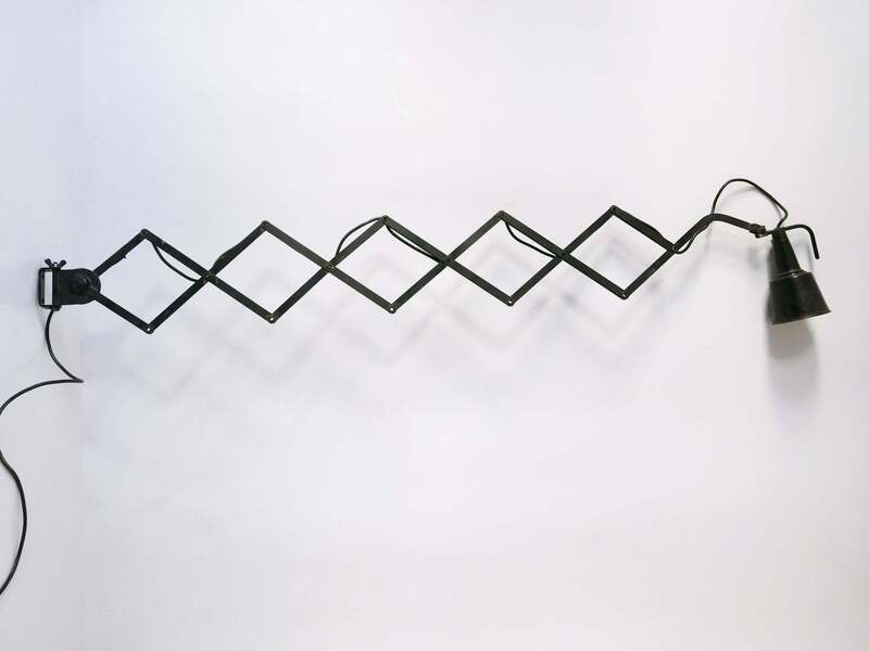 Rare & Huge Adjustable Bauhaus Scissor Wall Lamp By Wilhelm Bäder Germany 1930s photo furniture