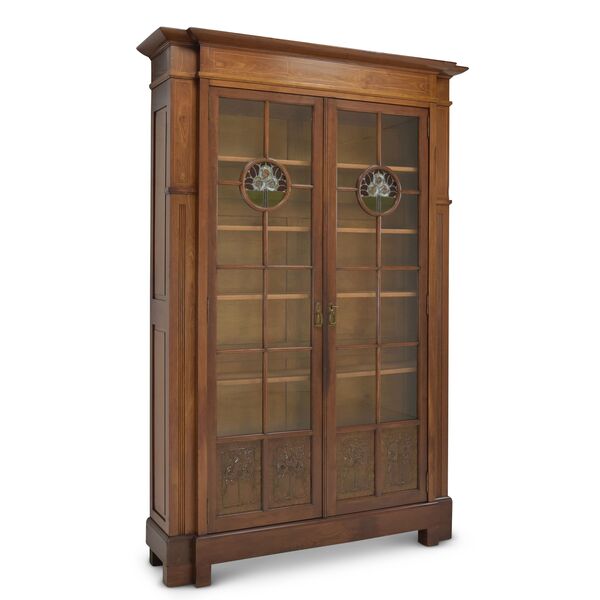 Display Cabinet Restored Art Nouveau / Art Deco Walnut Bookcase
