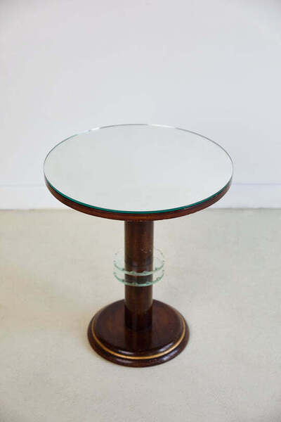 Mirrored Top Deco Side Table, 1930s