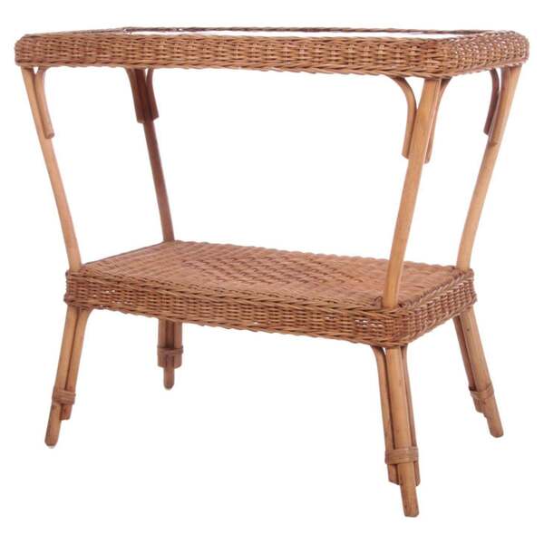 Vintage Side Table Bohemian Style Bamboo, 1960 France