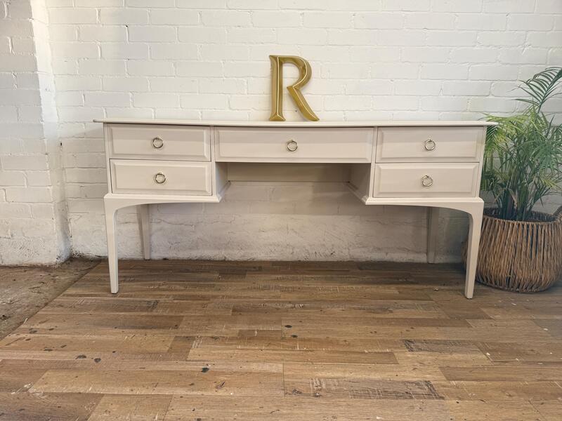 Stag Minstrel 5 Drawer Dressing Table Professionally Painted In ‘Joa’s White’ By Farrow & Ball