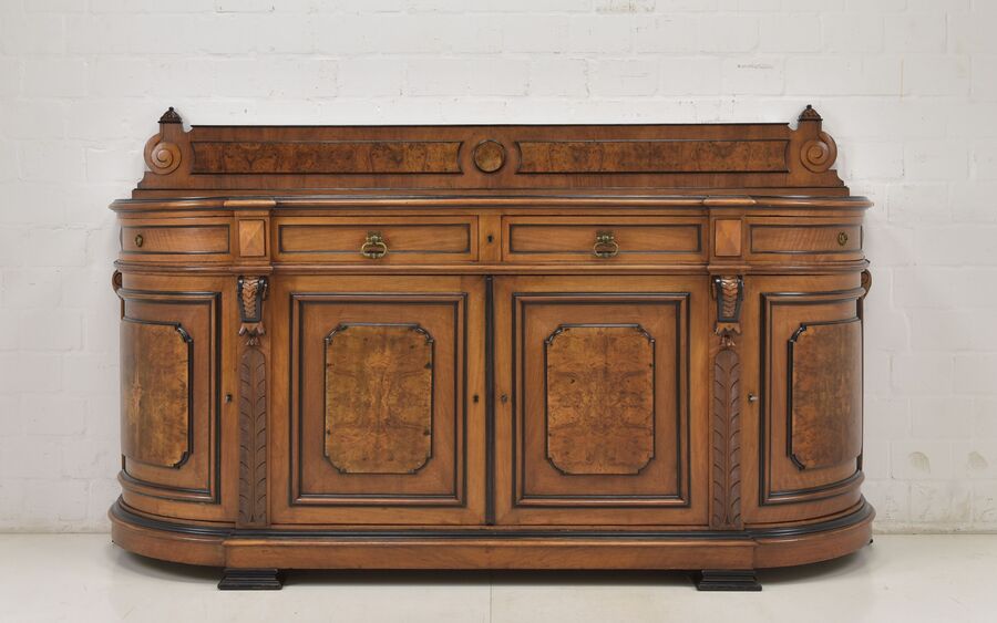 Antique! Xl Sideboard Restored Wilhelminian Style Around 1900 Walnut Sideboard Buffet photo furniture