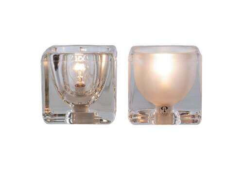 Iced Glass Cube Table Lamp By Peill & Putzler 1970s, Set Of 2