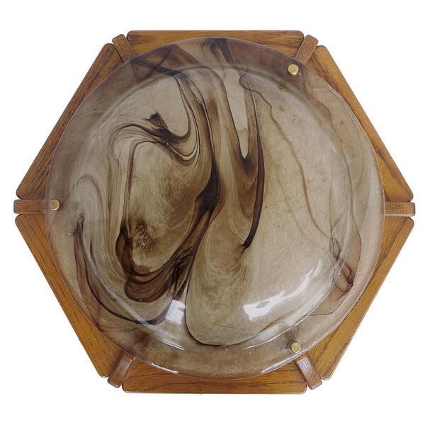 1 'Of 4' Kaiser Flush Mount Amber Murano Glass Ceiling Light, 1960s