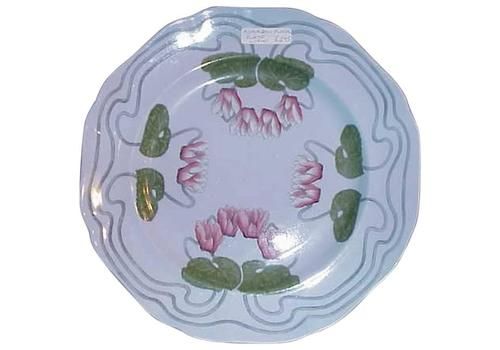 Art Nouveau Plate With Stylised Floral Hand Painted Decoration By Cauldon